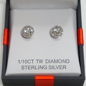 1/10 Ct. TW Diamond Sterling Silver Earrings